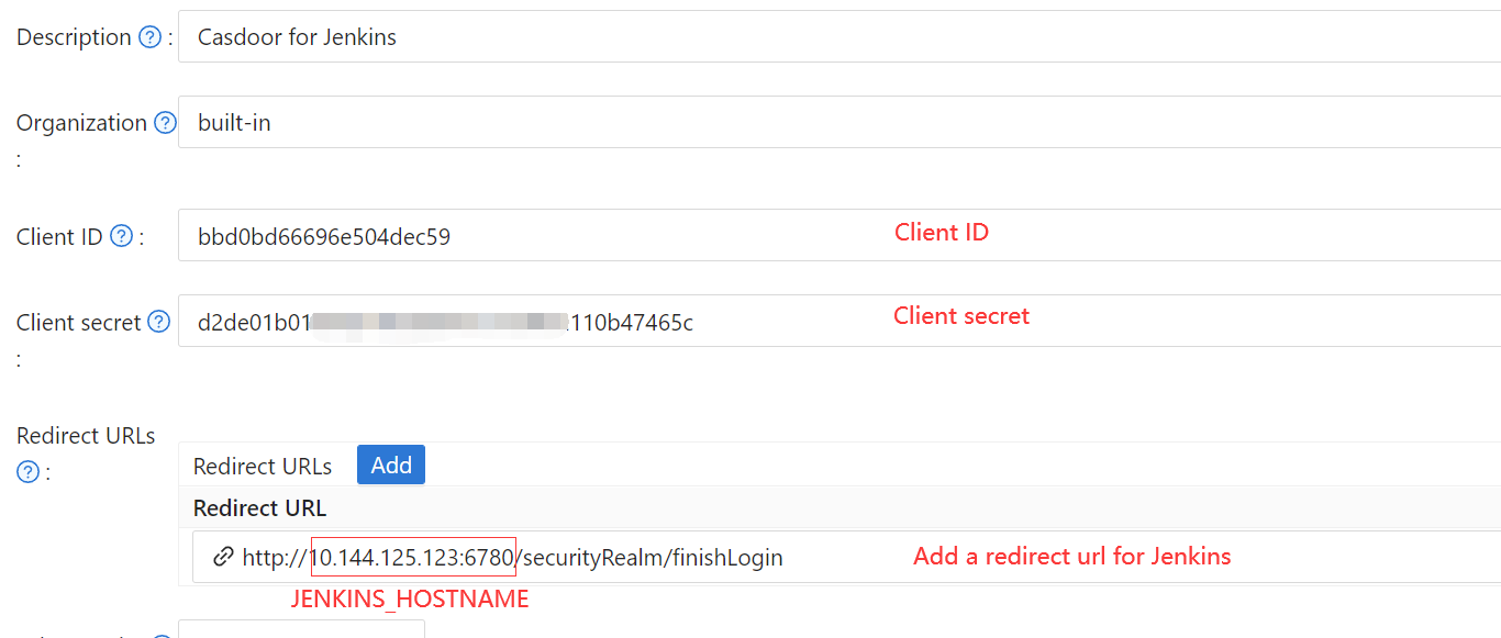 Configuración de la Aplicación de Casdoor