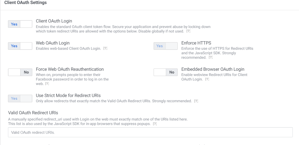 URIs de redirección