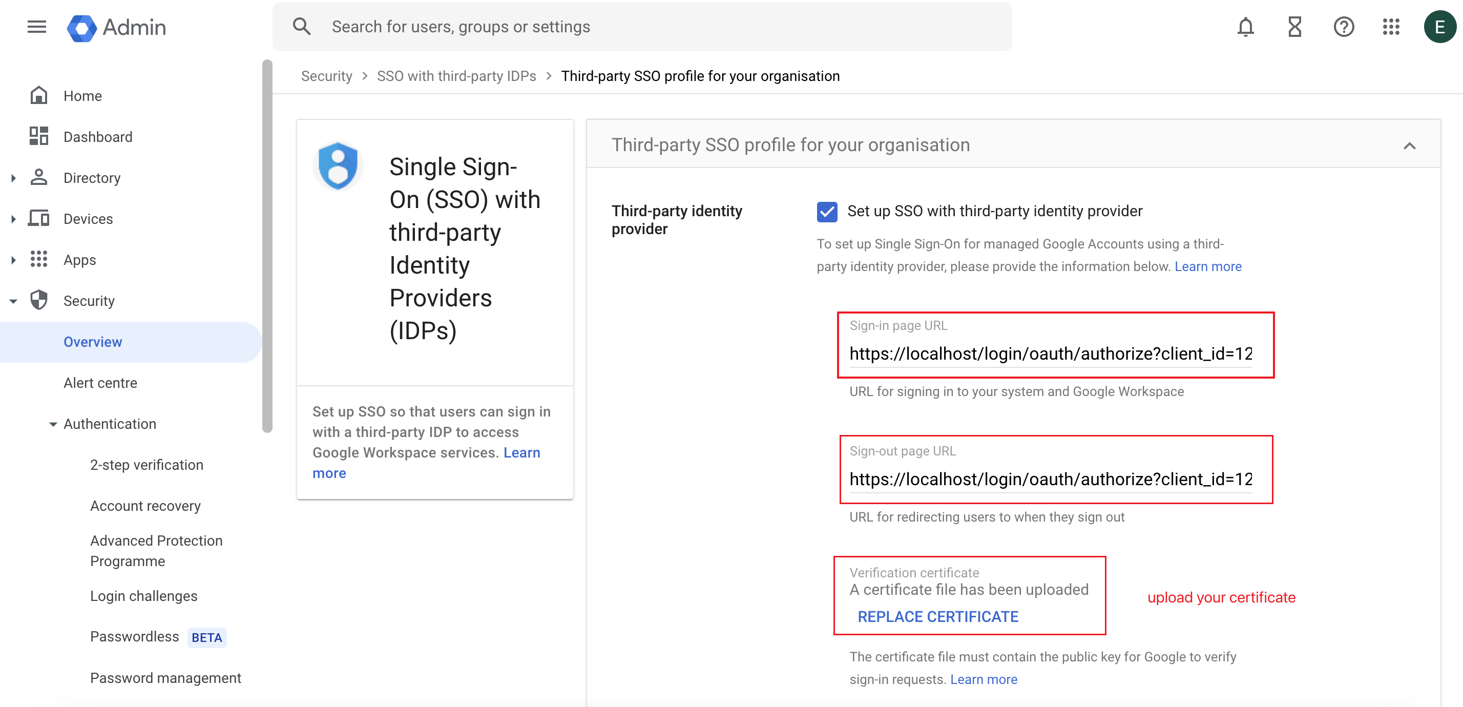 Configurar Google Workspace