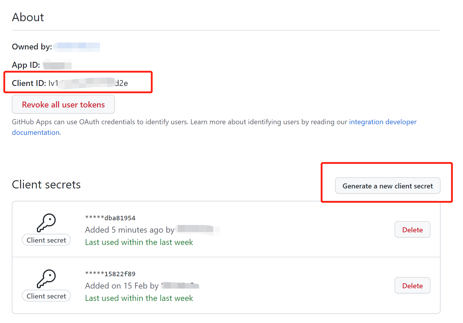 Identifiant client GitHub