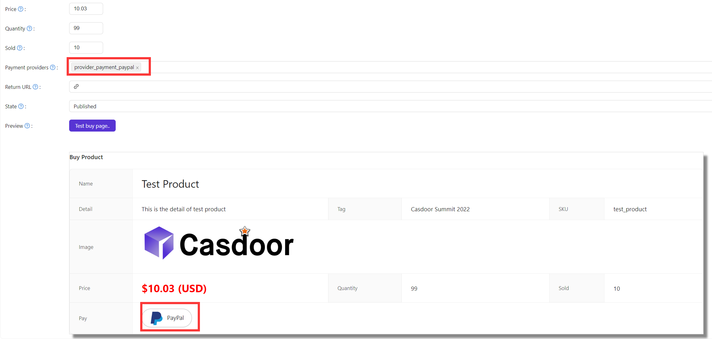ajouter un fournisseur de paiement PayPal pour le produit