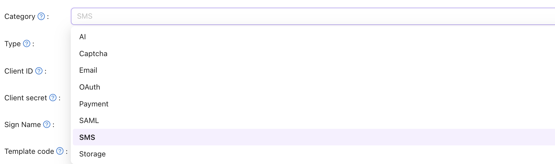 Sélectionner une catégorie