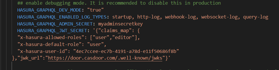 HasuraにClerk JWT URLを追加する