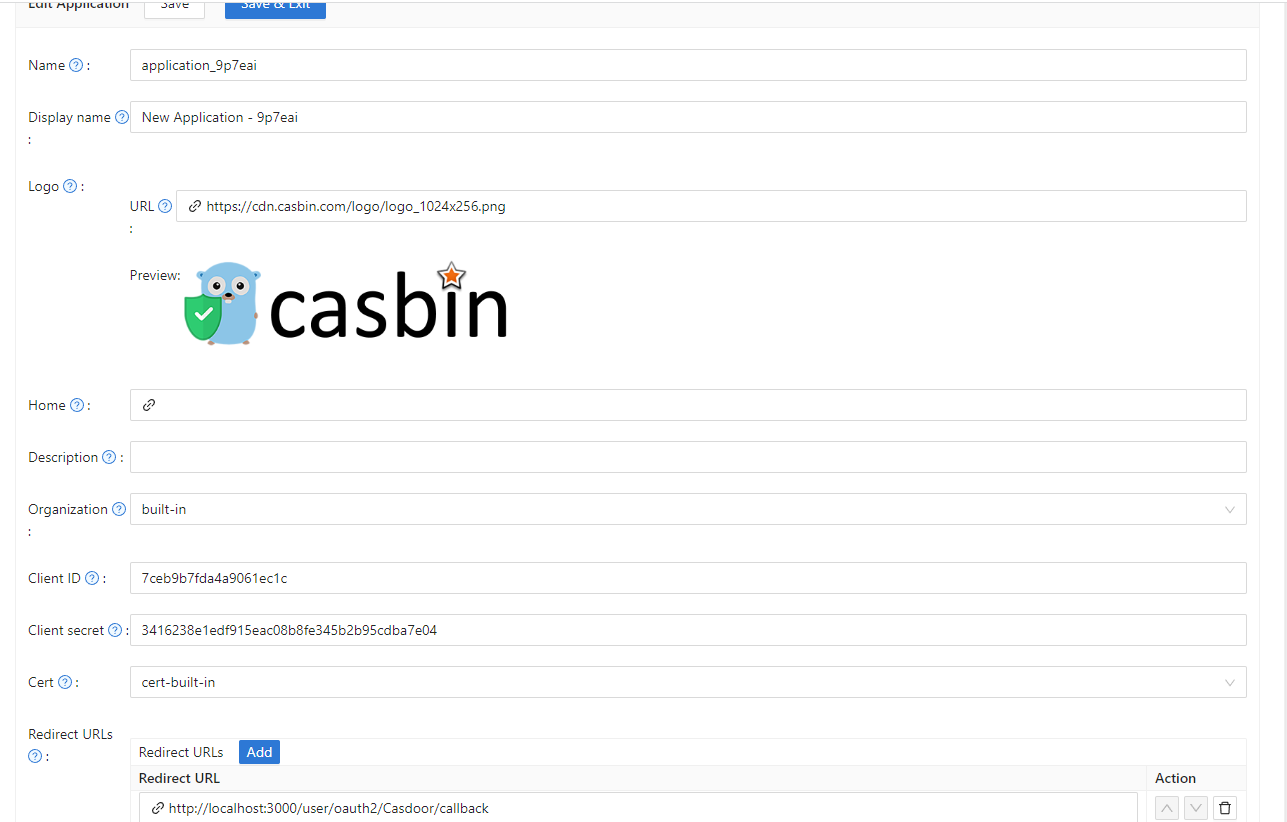 Створіть додаток Casdoor