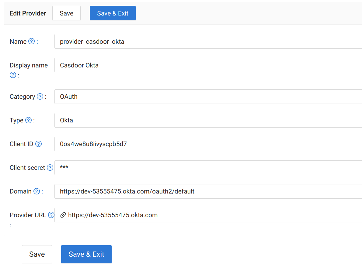 Додайте Okta в Casdoor